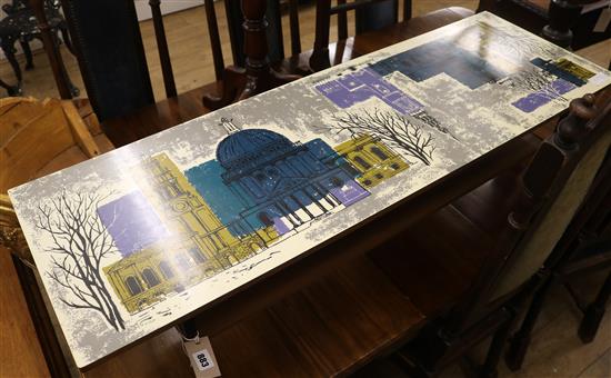 Terence Conran, Scenes of London, table after John Piper for Heals W.114cm